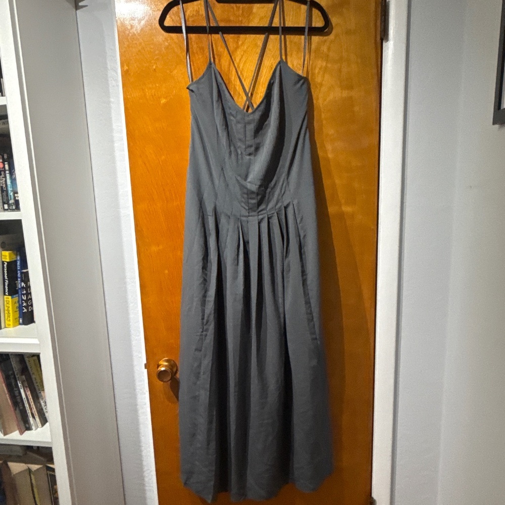 Banana Republic v neck maxi dress flint gray size 16